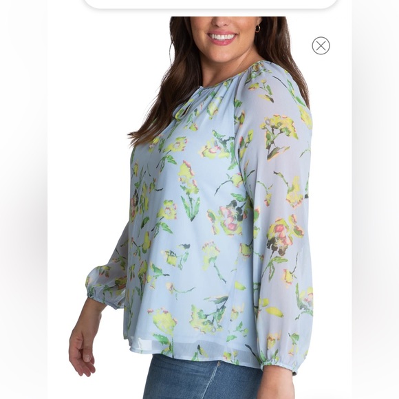 ADYSON Parker Floral Long Sleeve Blouse, in Plein Air Combo, NWT, 1X & 2X - Picture 3 of 13